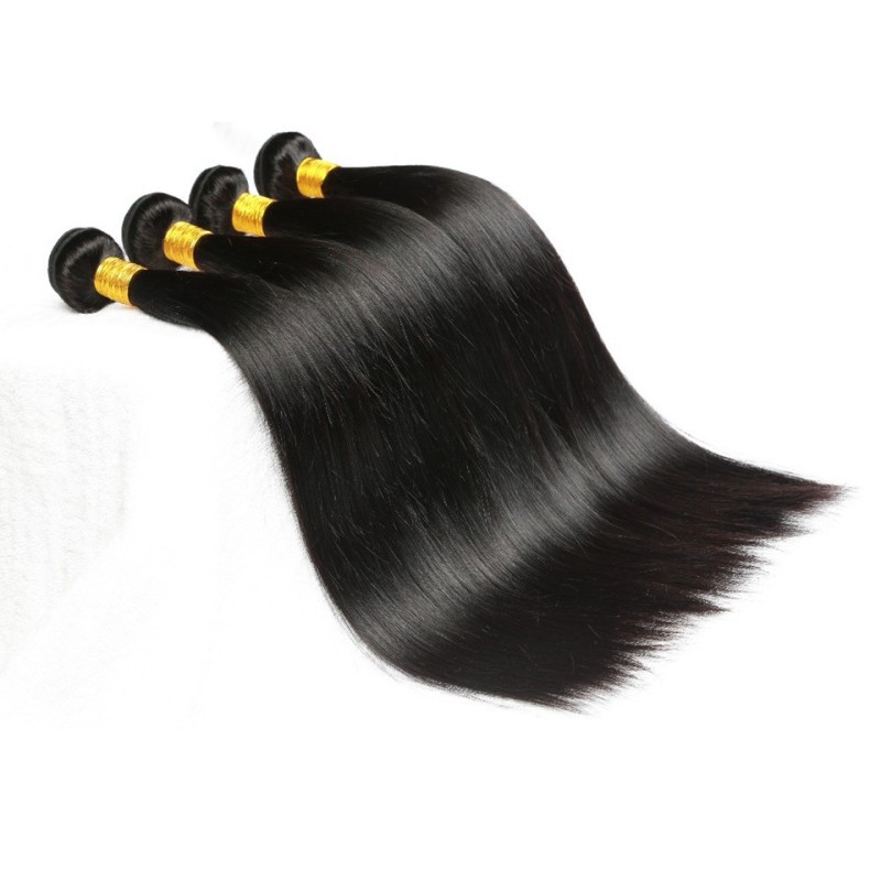 Fashion Straight Human Hair Bundles With Closure For Women SLDBC-01 