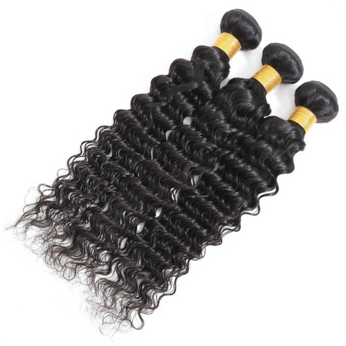 Fashion Deep Wave Human Hair Bundles With Closure For Women SLDBC-03