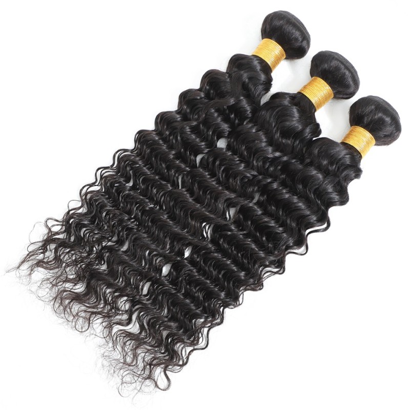 Fashion Deep Wave Human Hair Bundles With Closure For Women SLDBC-03 