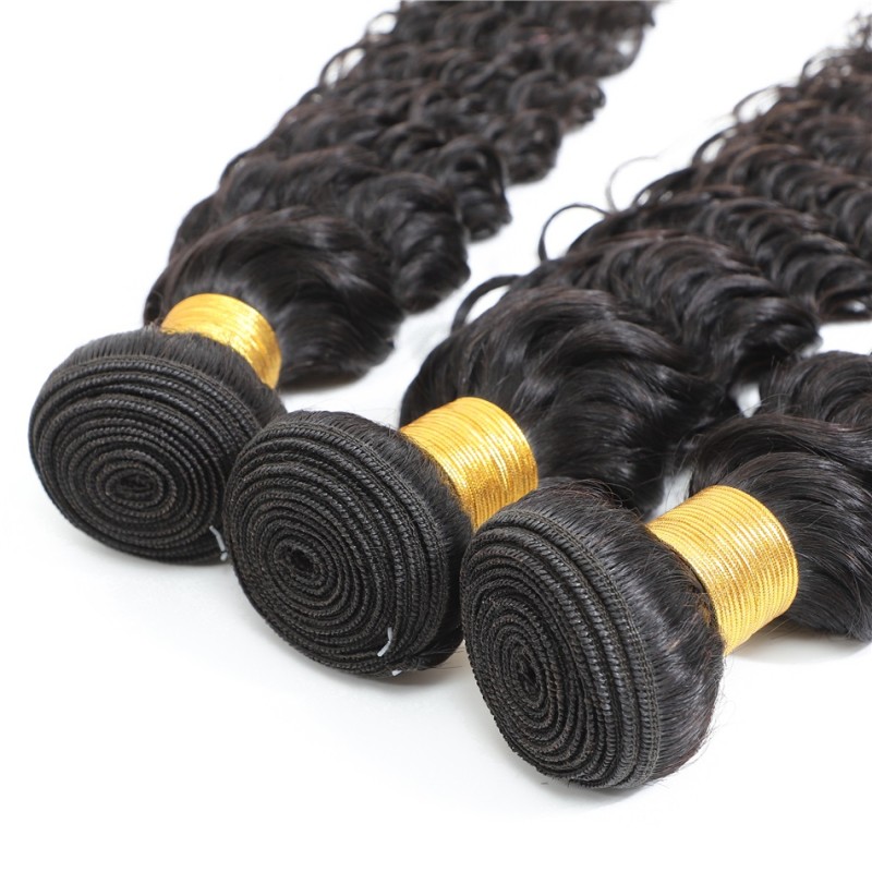 Fashion Deep Wave Human Hair Bundles With Closure For Women SLDBC-03 
