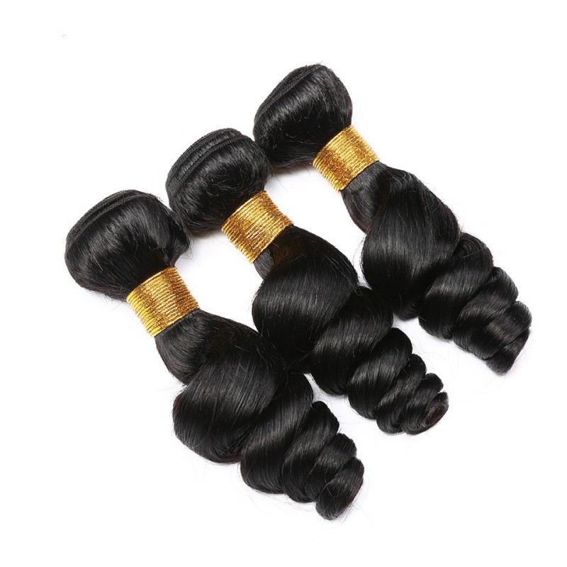 Fashion Loose Wave Human Hair Bundles With Closure For Women SLDBC-04 