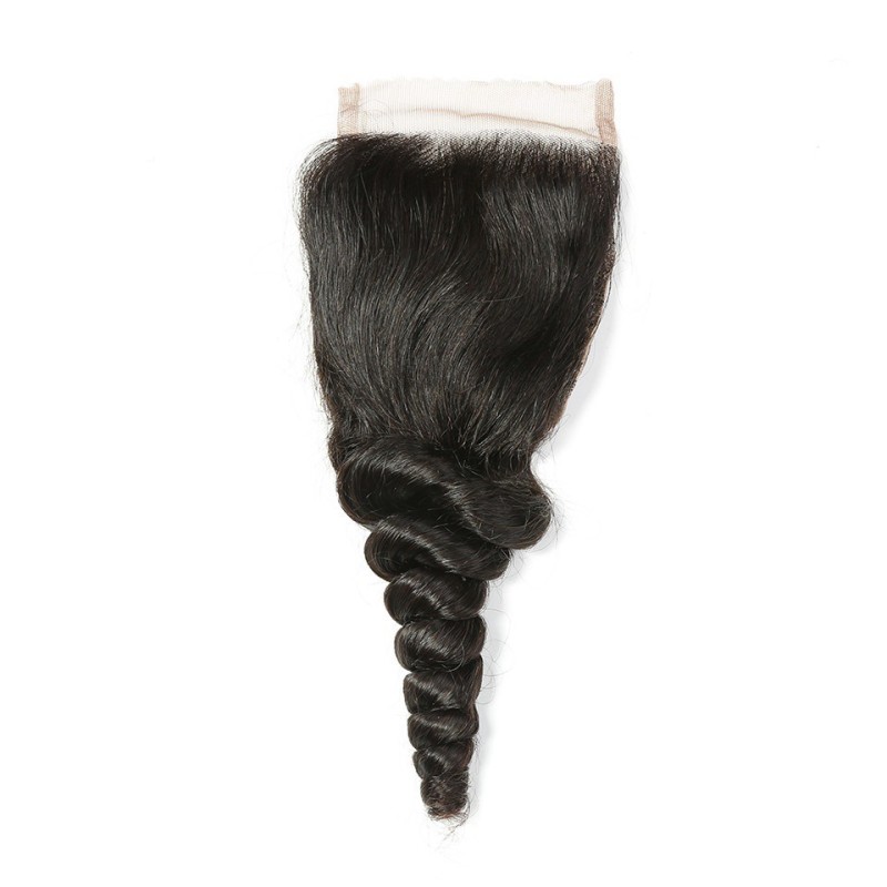 Fashion Loose Wave Human Hair Bundles With Closure For Women SLDBC-04 