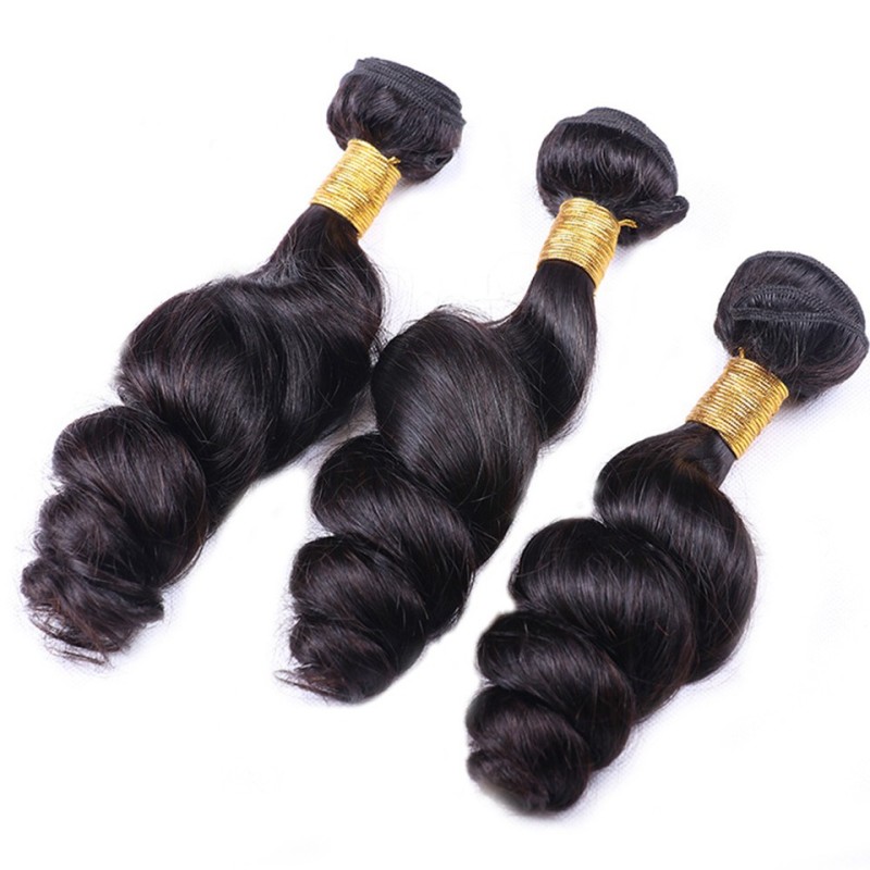 Fashion Loose Wave Human Hair Bundles With Closure For Women SLDBC-04 