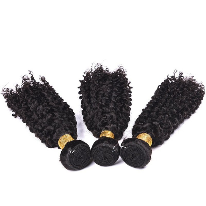 Fashion Jerry Curly Human Hair Bundles With Closure For Women SLDBC-07 
