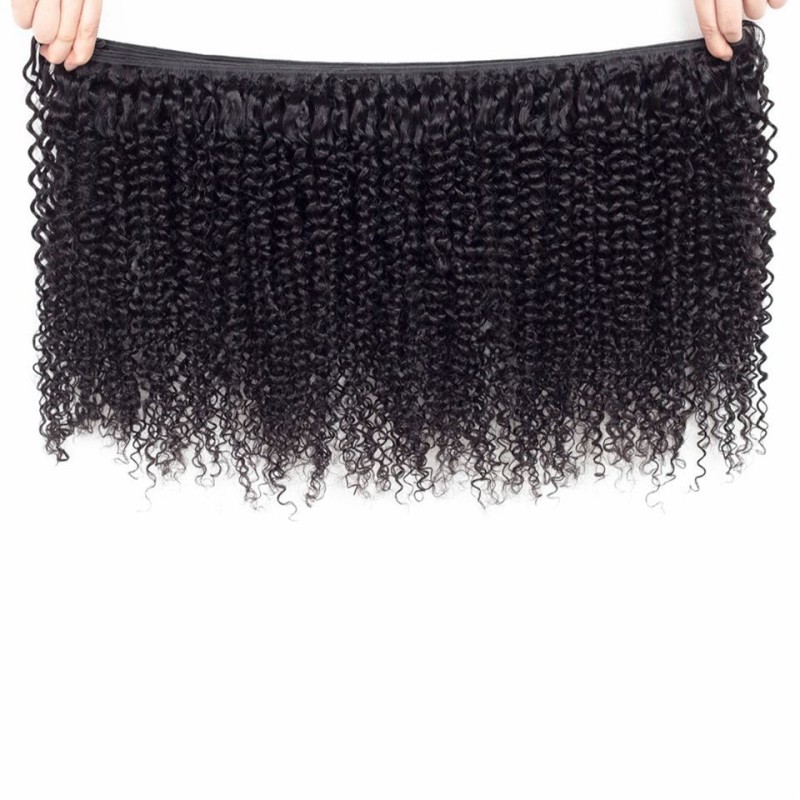 Fashion Kinky Curly Human Hair Bundles With Closure For Women SLDBC-08 