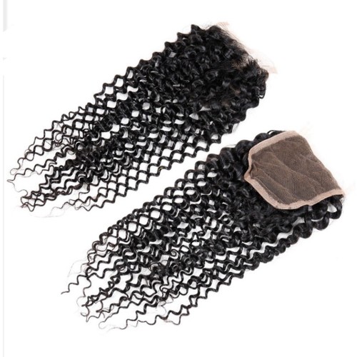 Fashion Kinky Curly Human Hair Bundles With Closure For Women SLDBC-08