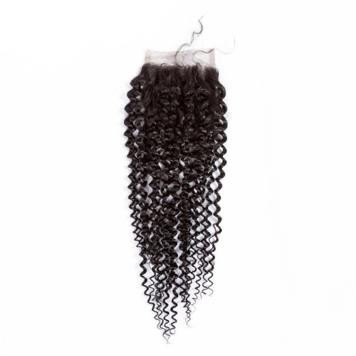 Fashion Kinky Curly Human Hair Bundles With Closure For Women SLDBC-08