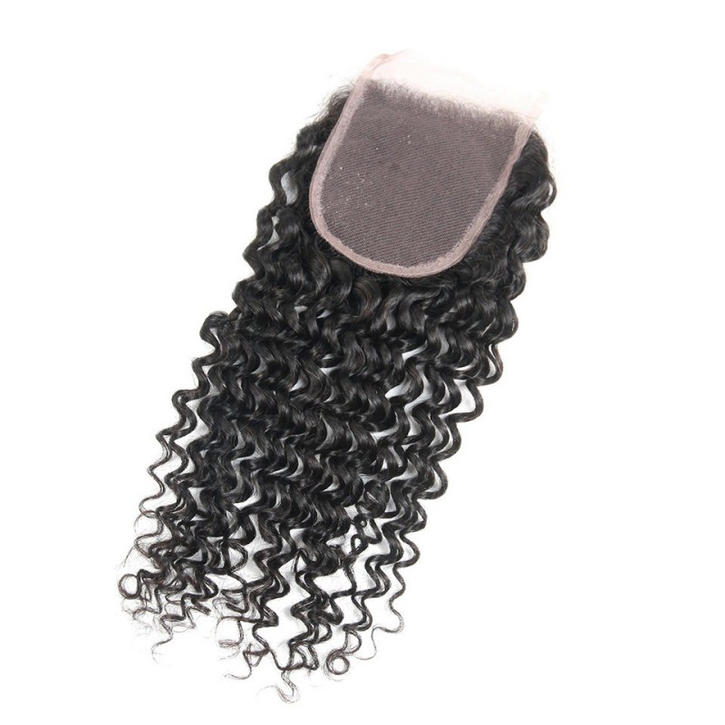 Fashion Kinky Curly Human Hair Bundles With Closure For Women SLDBC-08 