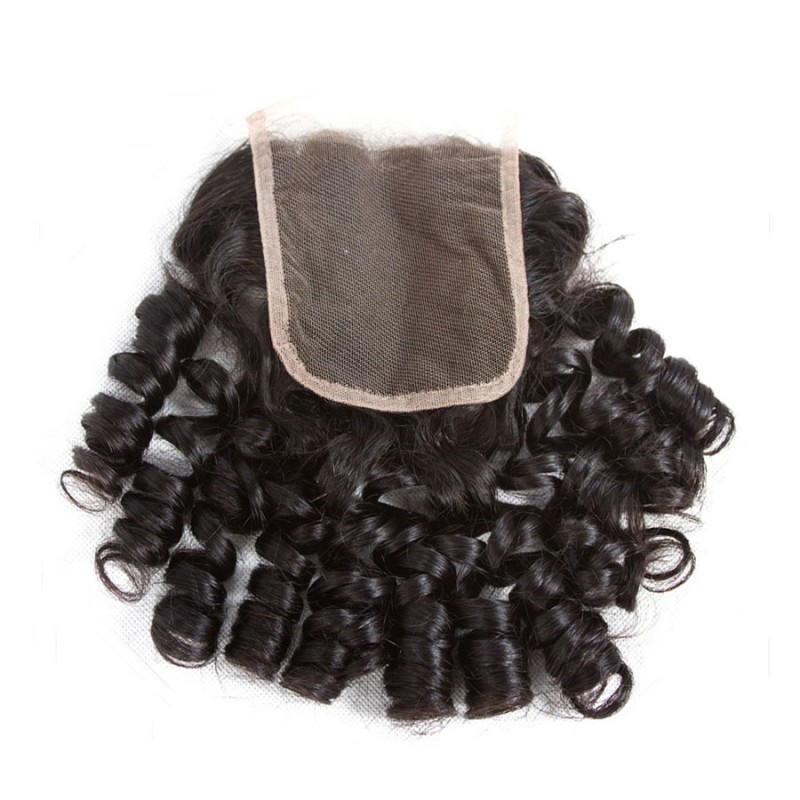 Fashion Funmi Curly Human Hair Bundles With Closure For Women SLDBC-10 
