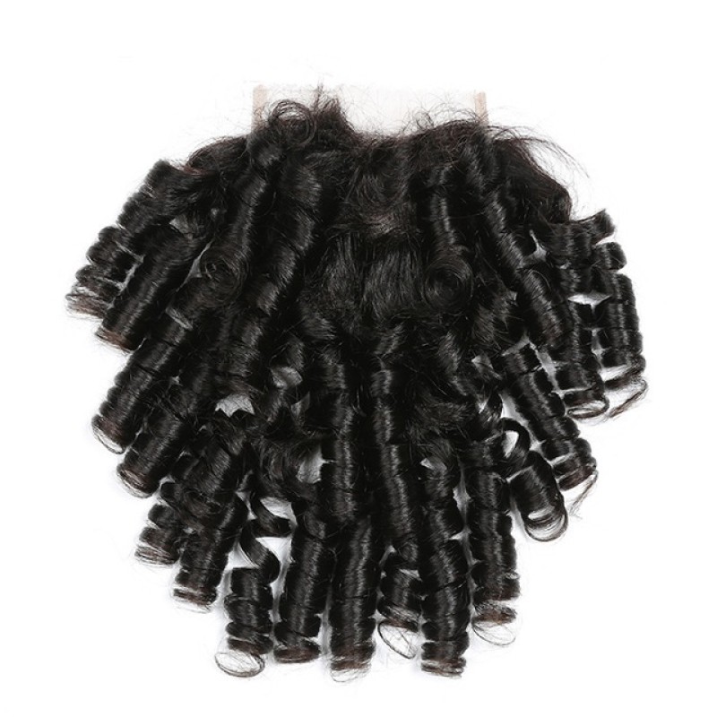 Fashion Funmi Curly Human Hair Bundles With Closure For Women SLDBC-10 