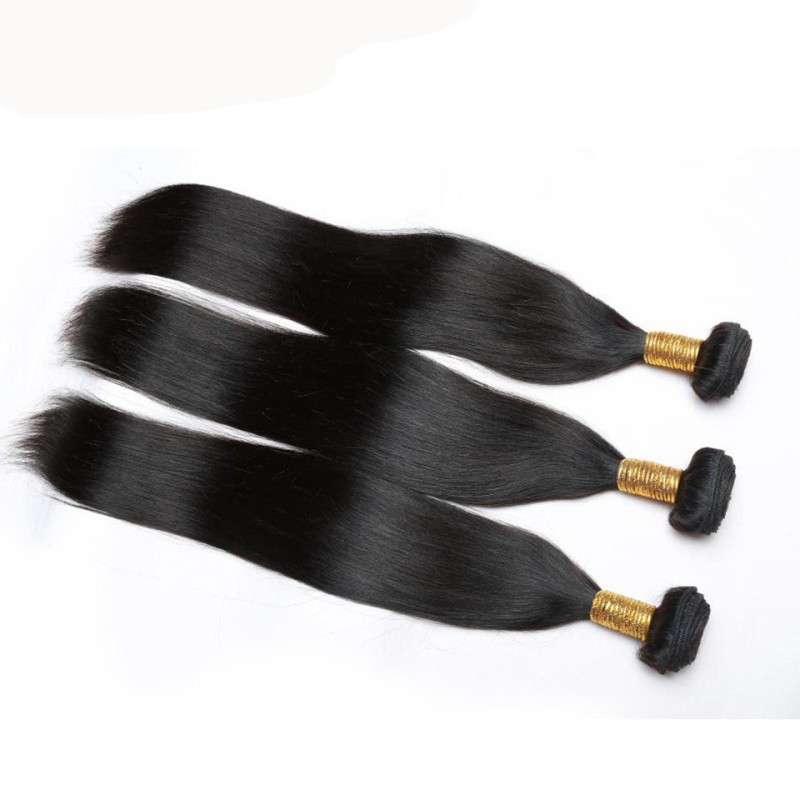 Fashion Straight Human Hair Bundles With Frontal For Women SLDBF-01 