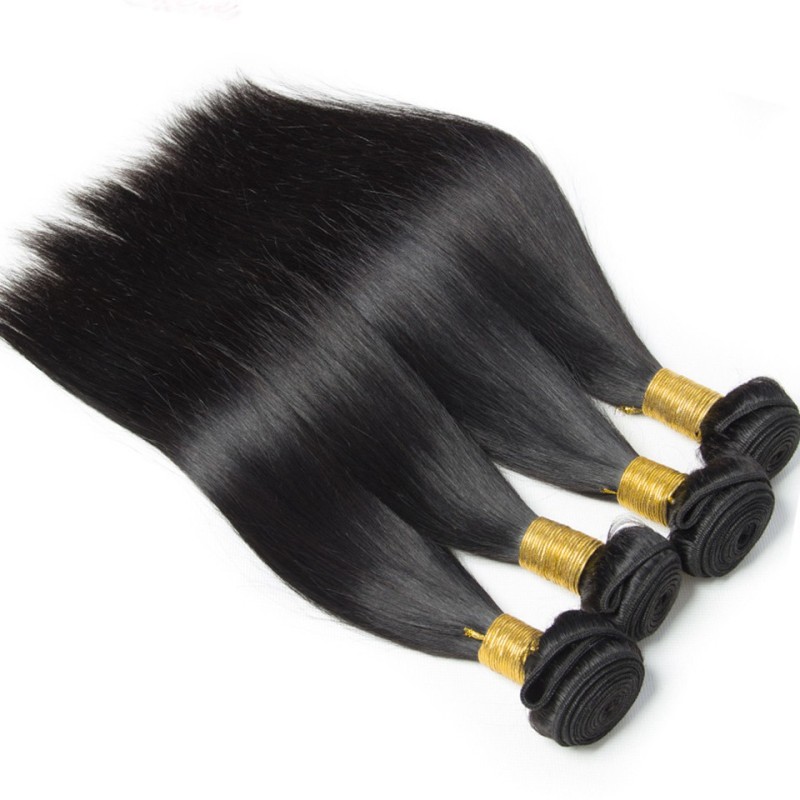 Fashion Straight Human Hair Bundles With Frontal For Women SLDBF-01 