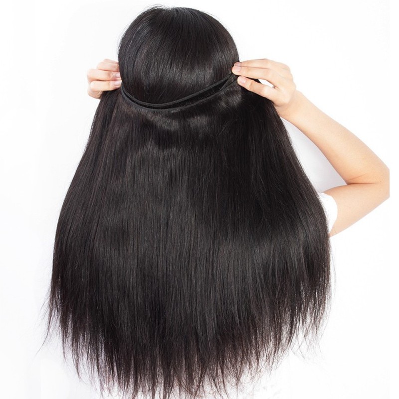 Fashion Straight Human Hair Bundles With Frontal For Women SLDBF-01 