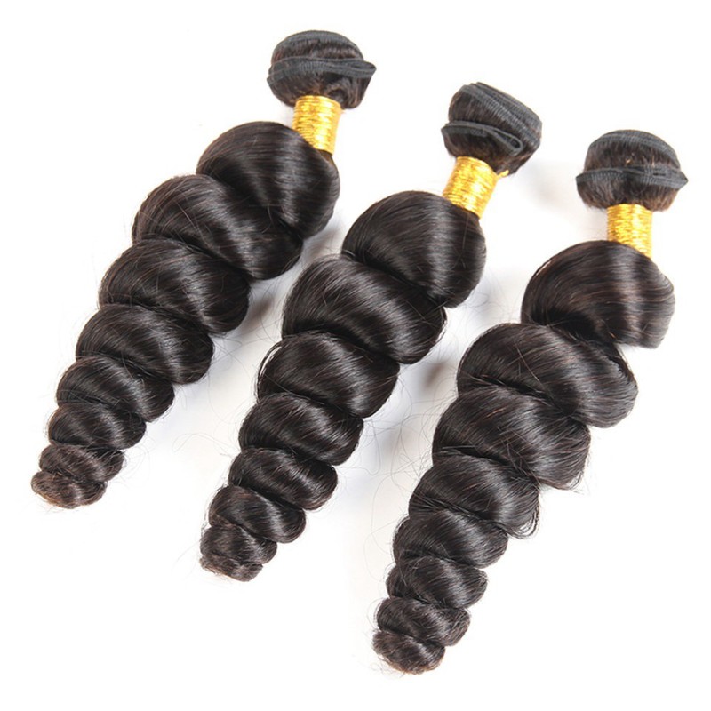 Fashion Loose Wave Human Hair Bundles With Frontal For Women SLDBF-04 