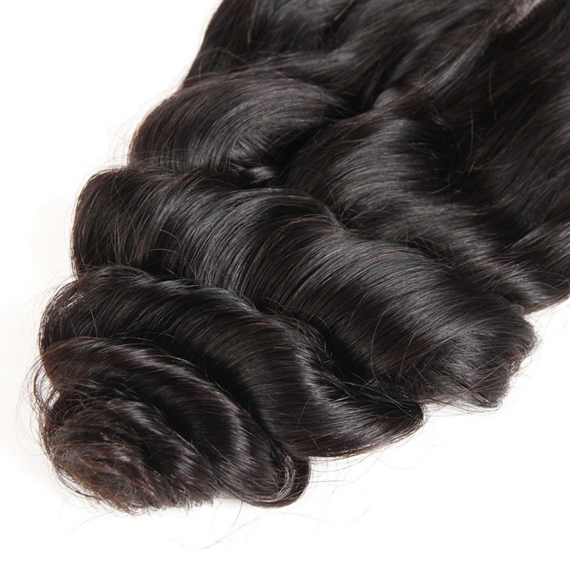 Fashion Loose Wave Human Hair Bundles With Frontal For Women SLDBF-04 
