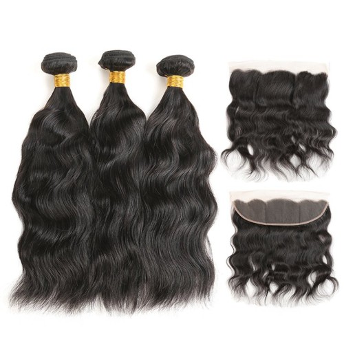 Fashion Natural Wave Human Hair Bundles With Frontal For Women SLDBF-06
