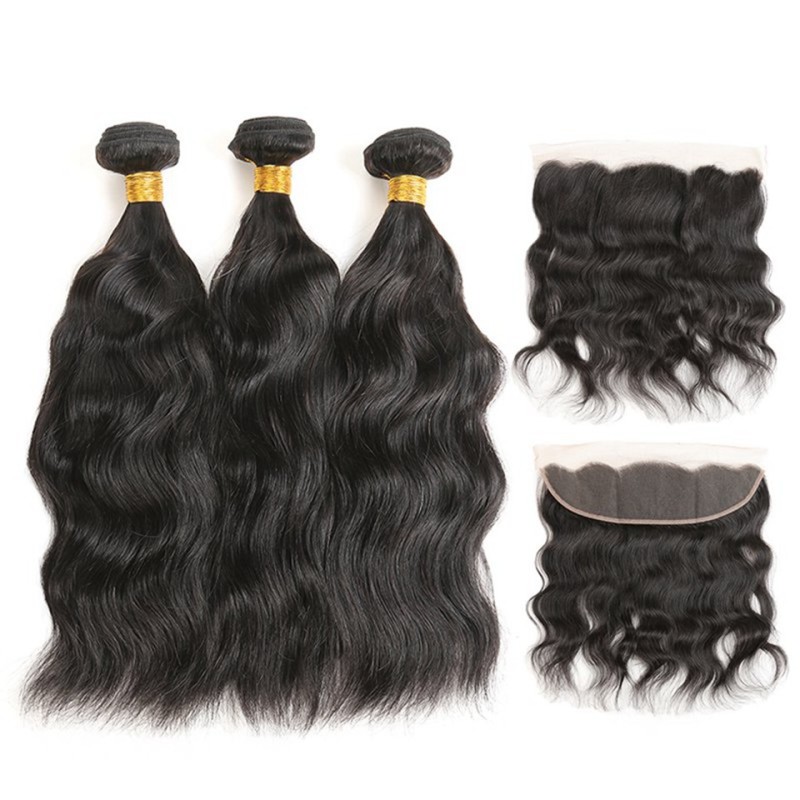Fashion Natural Wave Human Hair Bundles With Frontal For Women SLDBF-06 