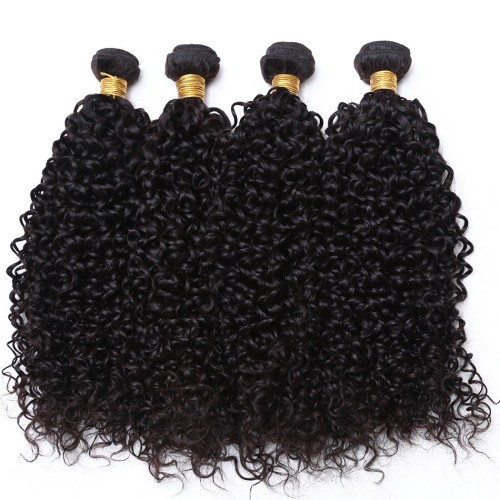 Fashion Jerry Curly Human Hair Bundles With Frontal For Women SLDBF-07