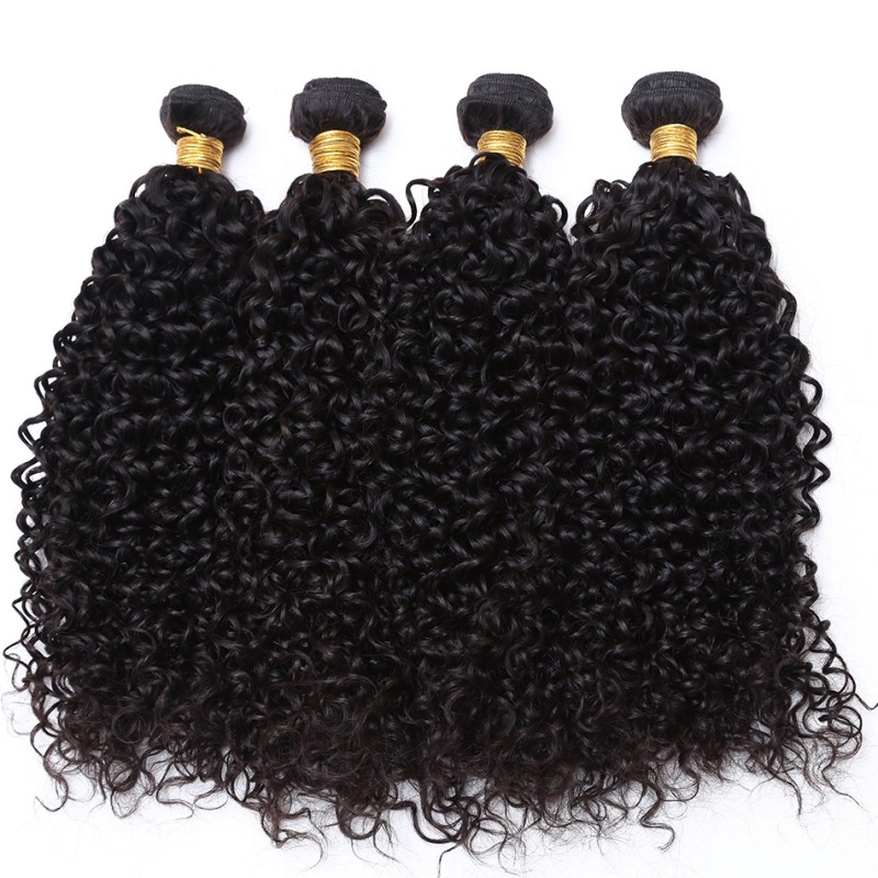 Fashion Jerry Curly Human Hair Bundles With Frontal For Women SLDBF-07 