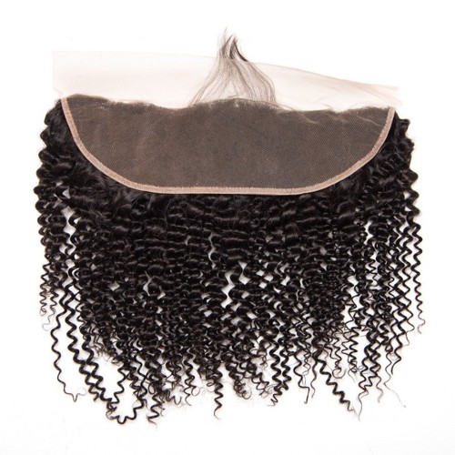 Fashion Kinky Curly Human Hair Bundles With Frontal For Women SLDBF-08