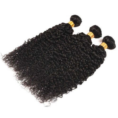 Fashion Kinky Curly Human Hair Bundles With Frontal For Women SLDBF-08