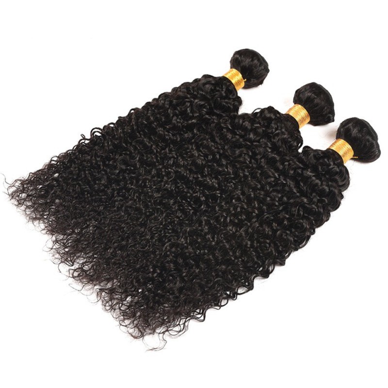 Fashion Kinky Curly Human Hair Bundles With Frontal For Women SLDBF-08 