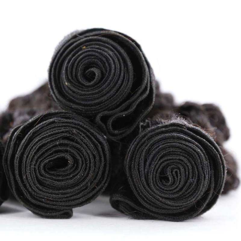 Fashion Kinky Curly Human Hair Bundles With Frontal For Women SLDBF-08 