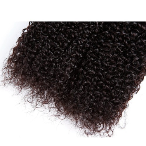 Fashion Kinky Curly Human Hair Bundles With Frontal For Women SLDBF-08