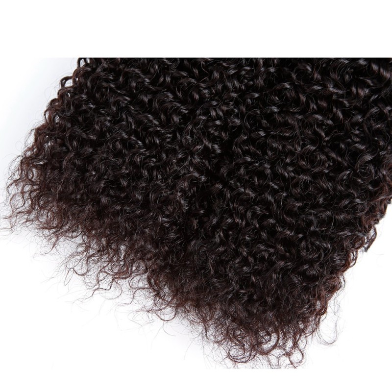 Fashion Kinky Curly Human Hair Bundles With Frontal For Women SLDBF-08 