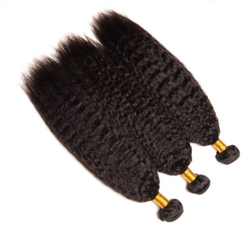 Fashion Kinky Straight Human Hair Bundles With Frontal For Women SLDBF-09
