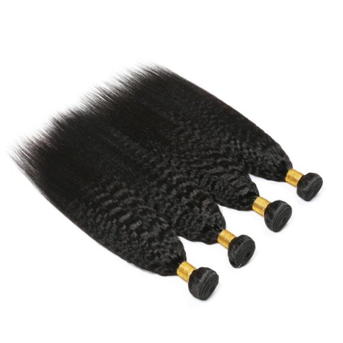 Fashion Kinky Straight Human Hair Bundles With Frontal For Women SLDBF-09