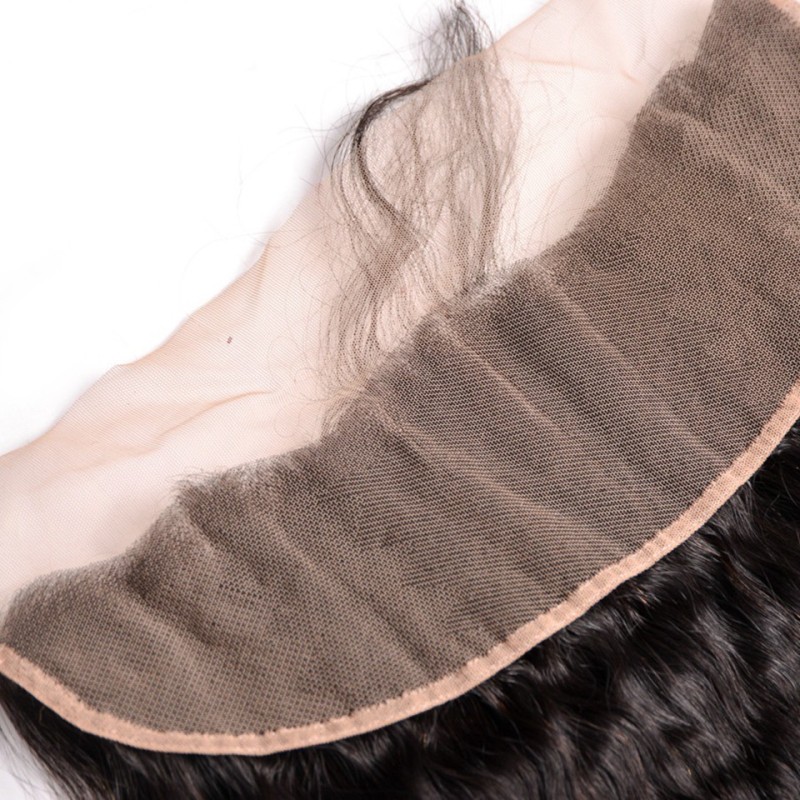 Fashion Kinky Straight Human Hair Bundles With Frontal For Women SLDBF-09 