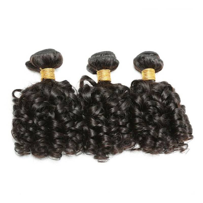 Fashion Funmi Curly Human Hair Bundles With Frontal For Women SLDBF-10 