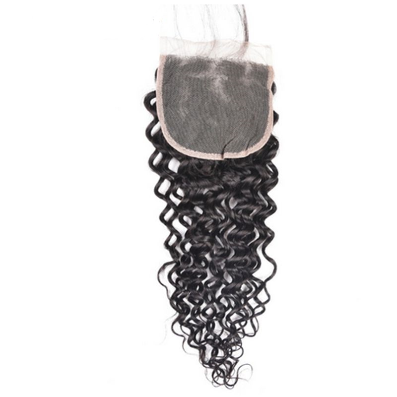 Fashion Jerry Curly Human Hair Lace Closure For Women SLDLC-07 