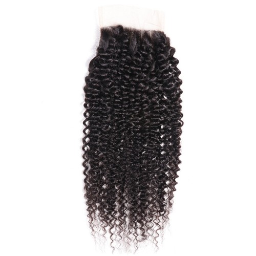 Fashion Kinky Curly Human Hair Lace Closure For Women SLDLC-08