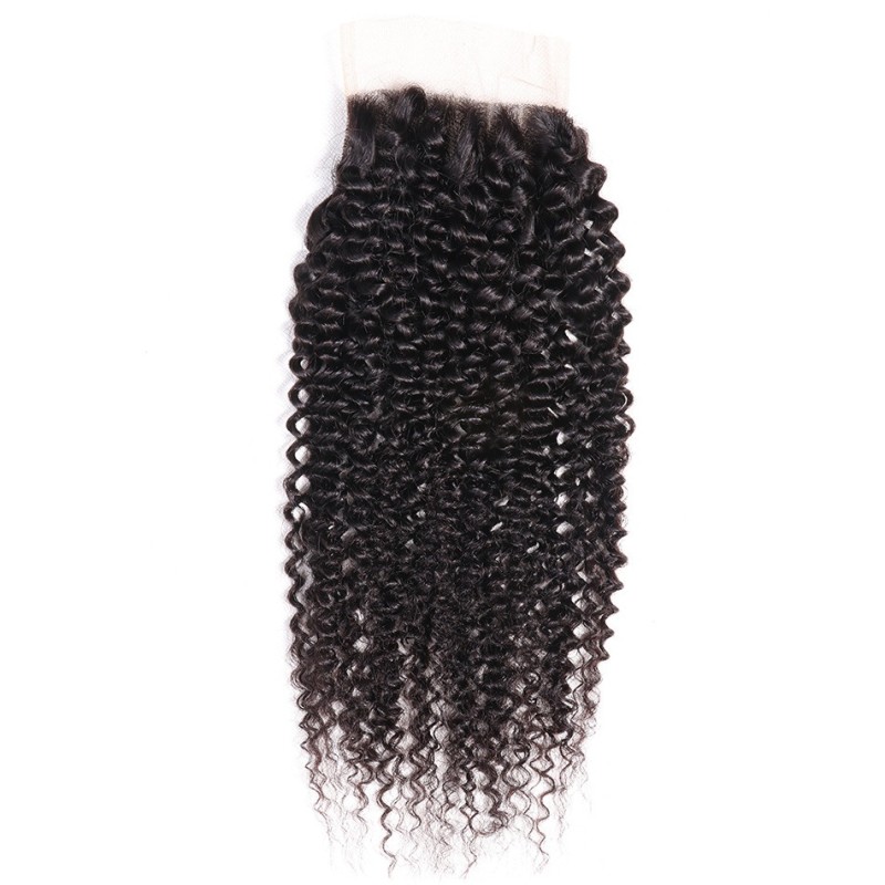 Fashion Kinky Curly Human Hair Lace Closure For Women SLDLC-08