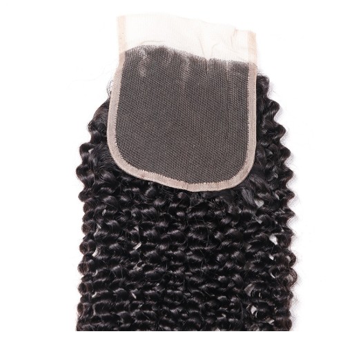 Fashion Kinky Curly Human Hair Lace Closure For Women SLDLC-08