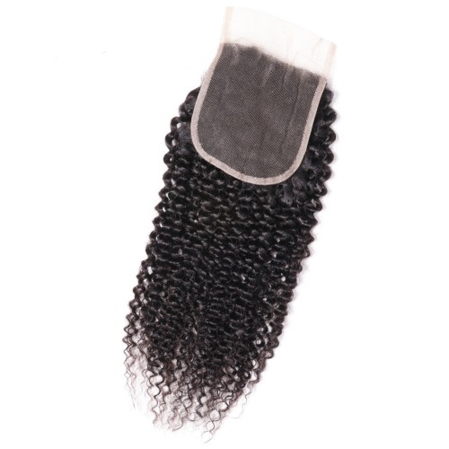 Fashion Kinky Curly Human Hair Lace Closure For Women SLDLC-08