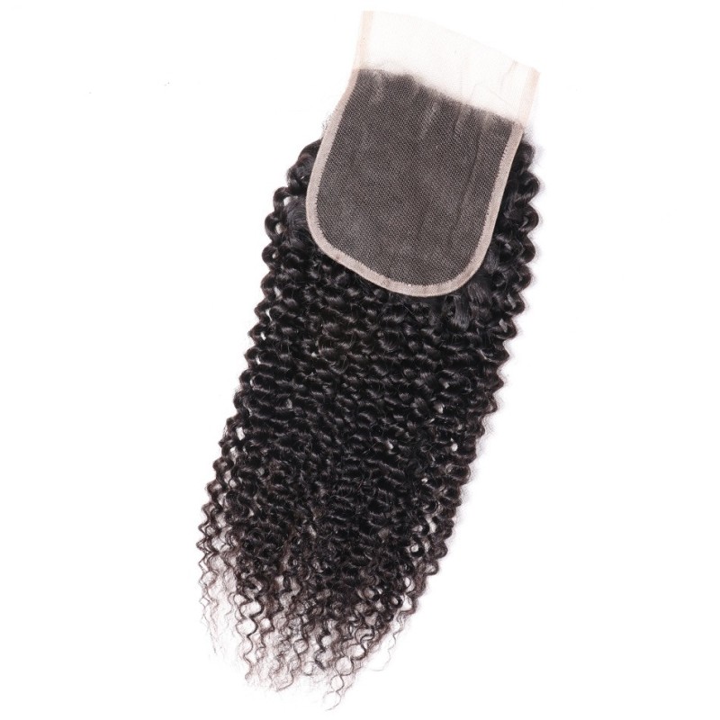Fashion Kinky Curly Human Hair Lace Closure For Women SLDLC-08 