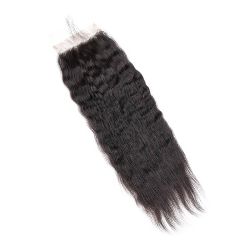 Fashion Kinky Straight Human Hair Lace Closure For Women SLDLC-09