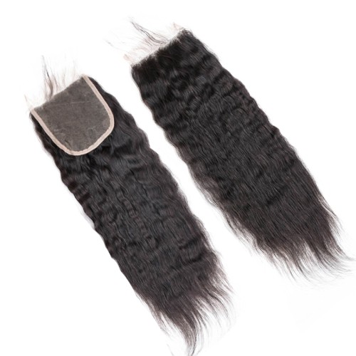 Fashion Kinky Straight Human Hair Lace Closure For Women SLDLC-09