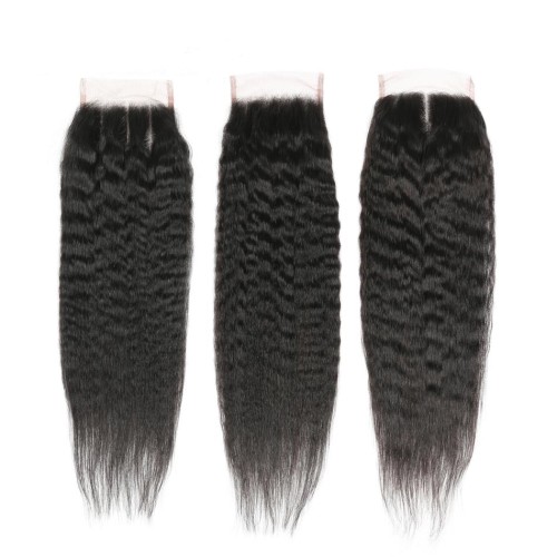Fashion Kinky Straight Human Hair Lace Closure For Women SLDLC-09