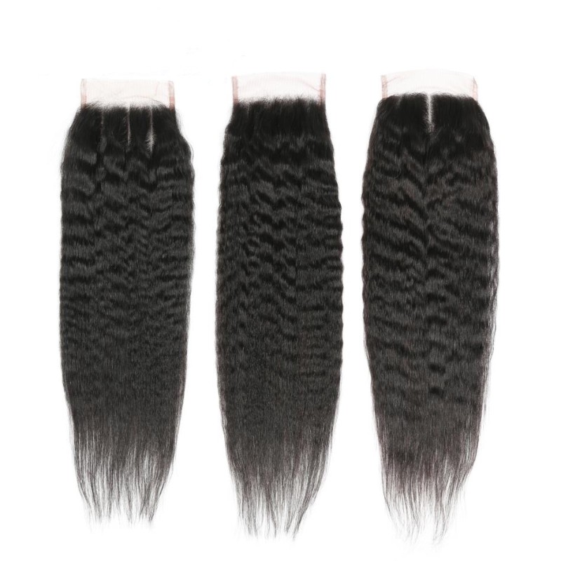 Fashion Kinky Straight Human Hair Lace Closure For Women SLDLC-09 