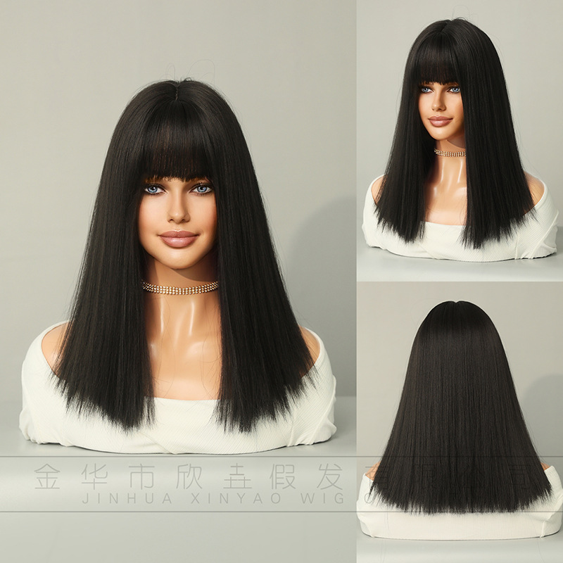 Fashion Medium Synthetic Wigs For Women SLDMH-12 