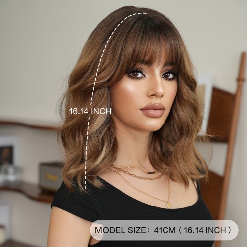 Fashion Medium Synthetic Wigs For Women SLDMH-13