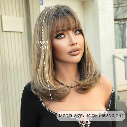 Fashion Medium Synthetic Wigs For Women SLDMH-20