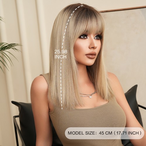Fashion Medium Synthetic Wigs For Women SLDMH-21