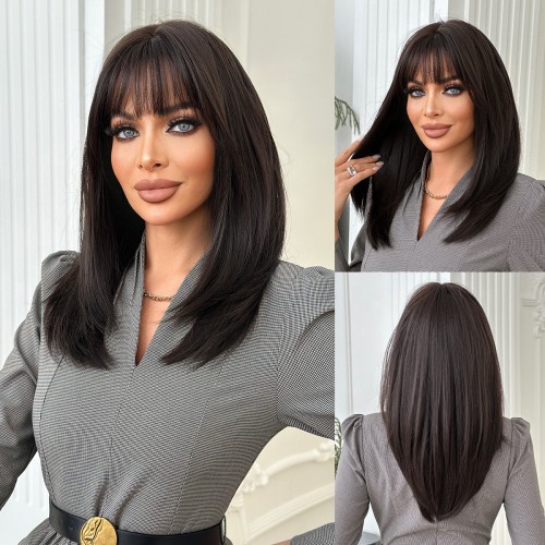 Fashion Medium Synthetic Wigs For Women SLDMH-26