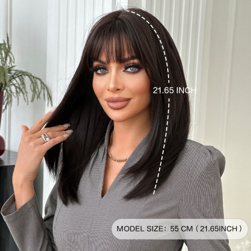 Fashion Medium Synthetic Wigs For Women SLDMH-26