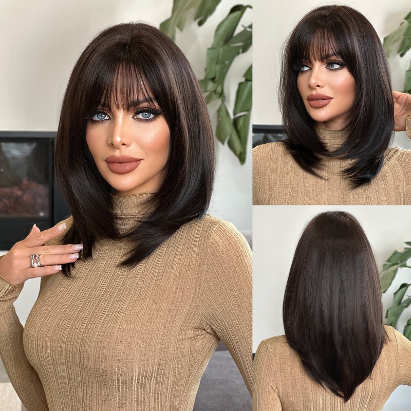 Fashion Medium Synthetic Wigs For Women SLDMH-28